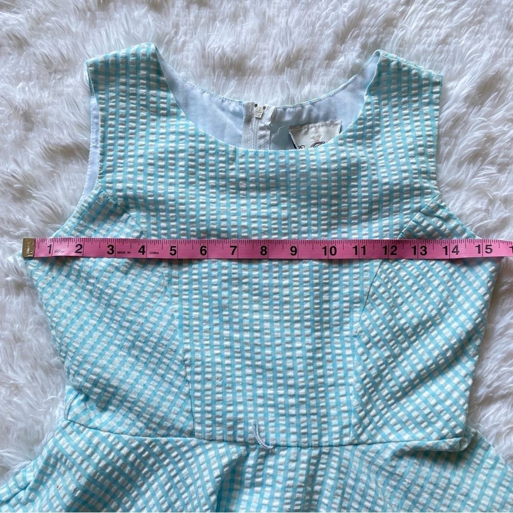 Vintage retro 50s style dress circle skirt - blue gingham - Picture 7 of 14